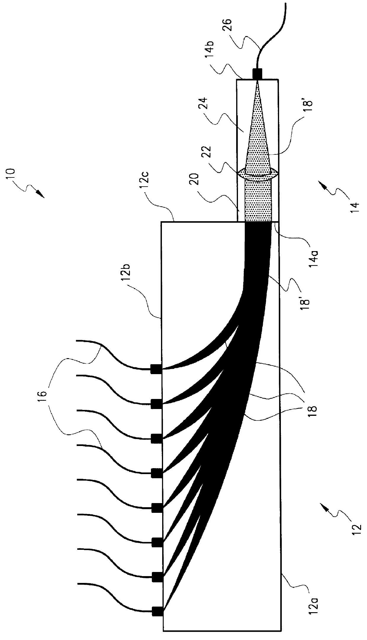 Integrated bi-directional gradient refractive index wavelength division multiplexer