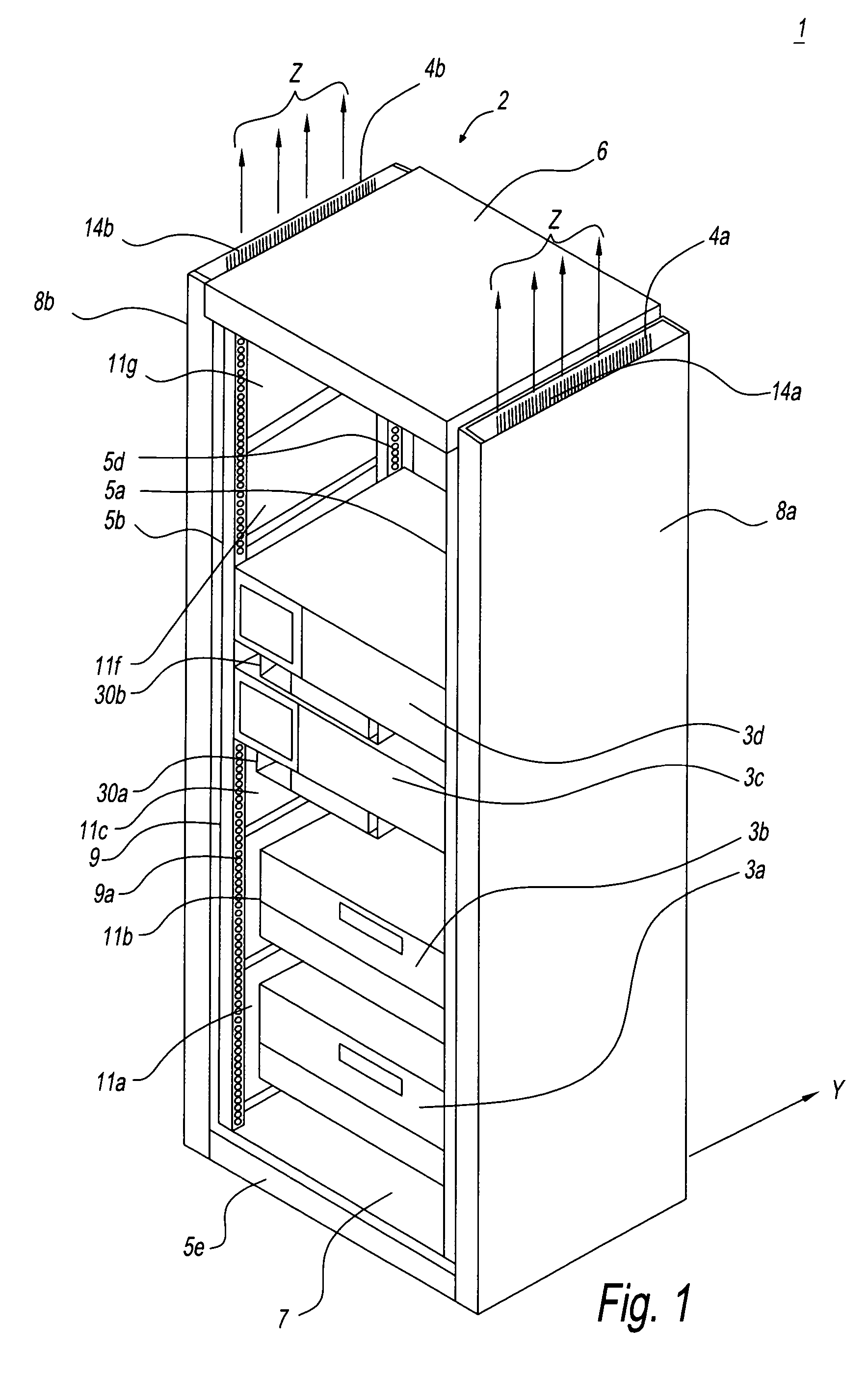 Instrument rack with direct exhaustion