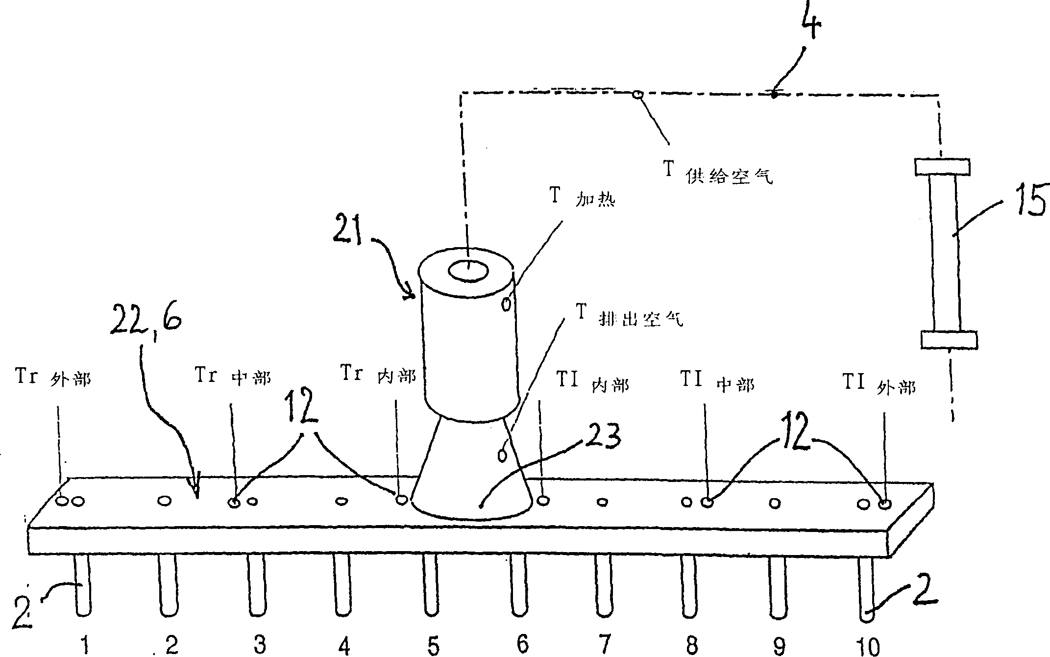 Device for sterilising packaging using hydrogen peroxide