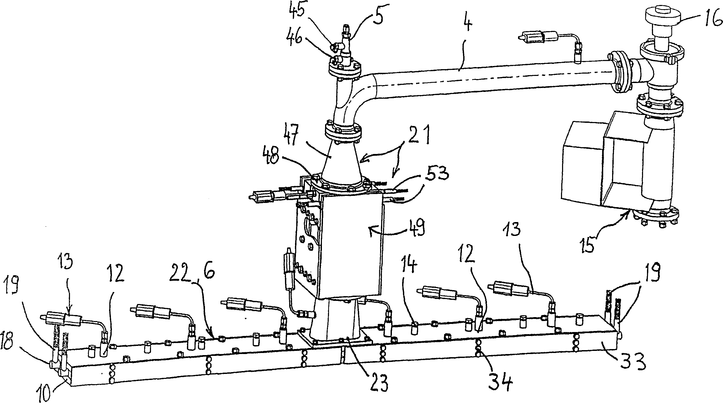 Device for sterilising packaging using hydrogen peroxide