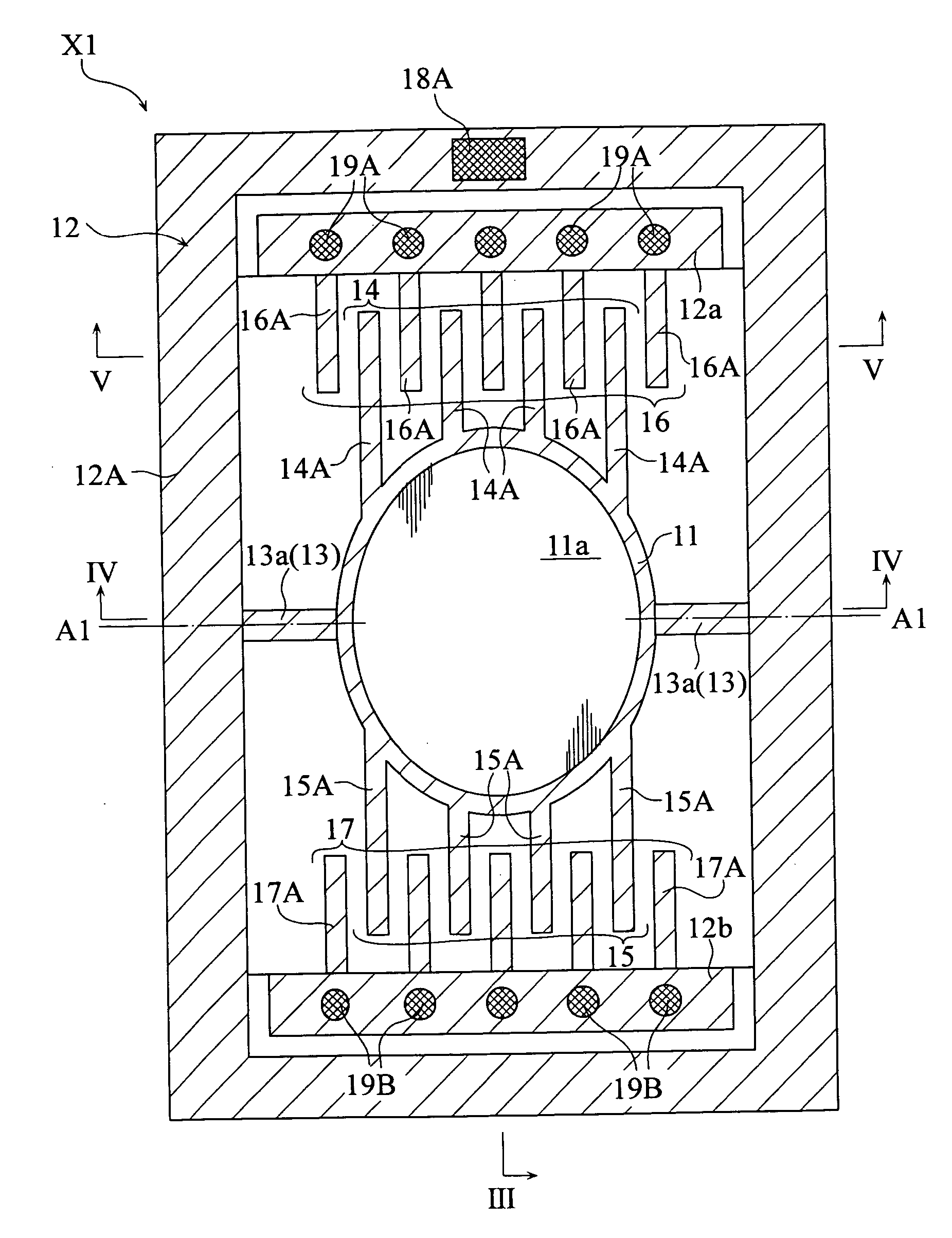 Micro-oscillating element and method of making the same