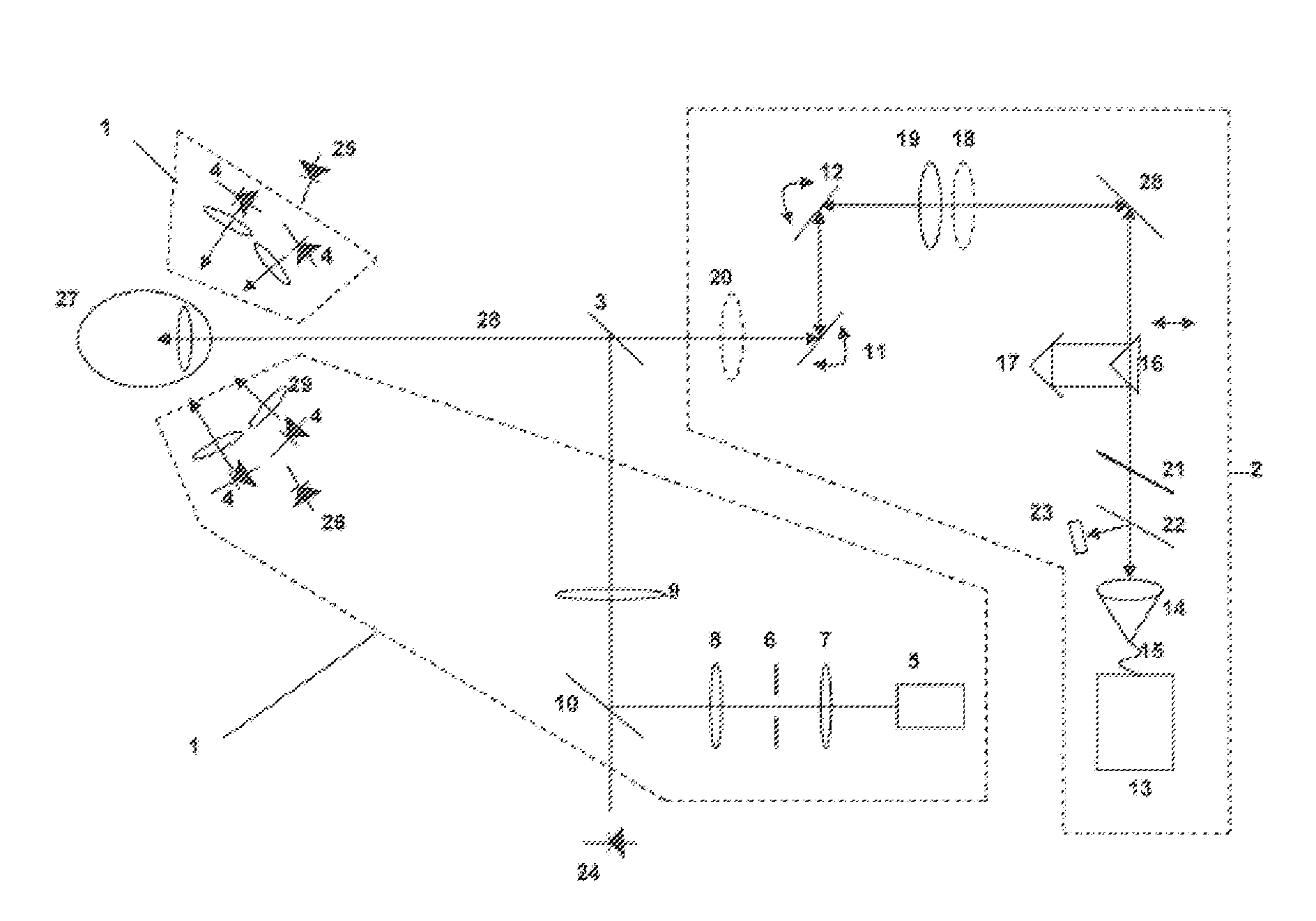 Device for reliably determining biometric measurement variables of the whole eye