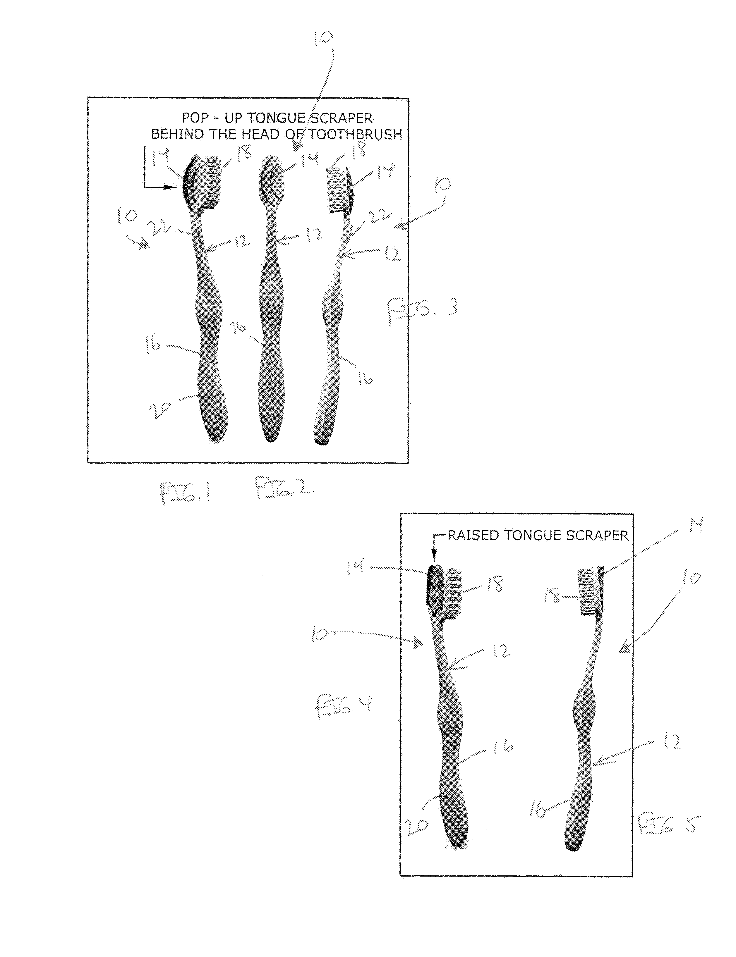 Tongue scraper toothbrush system