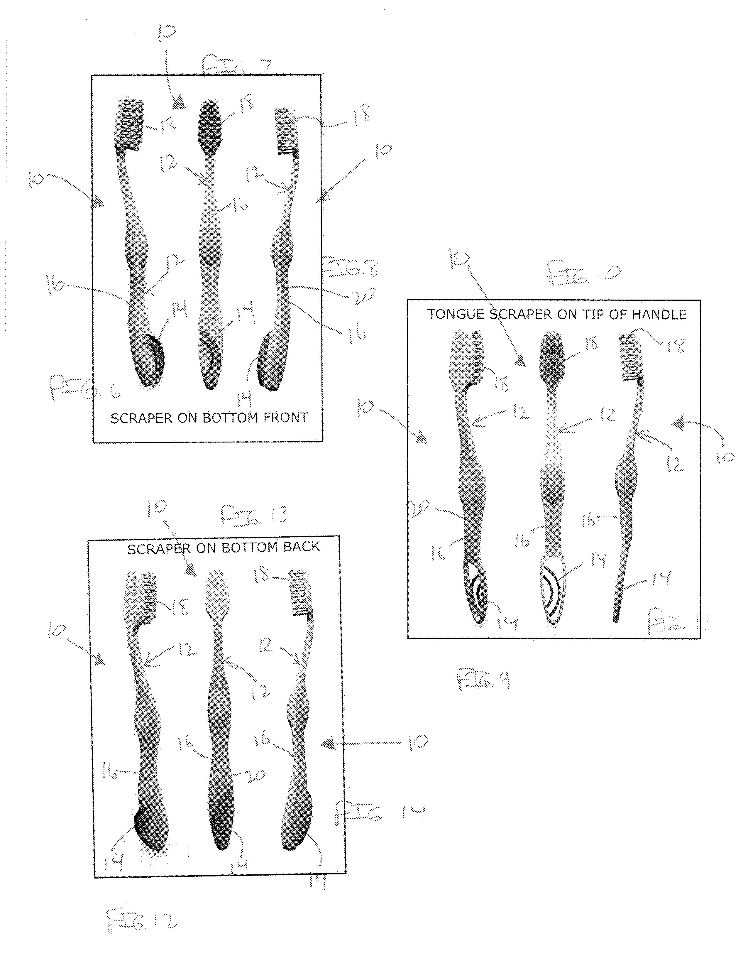 Tongue scraper toothbrush system