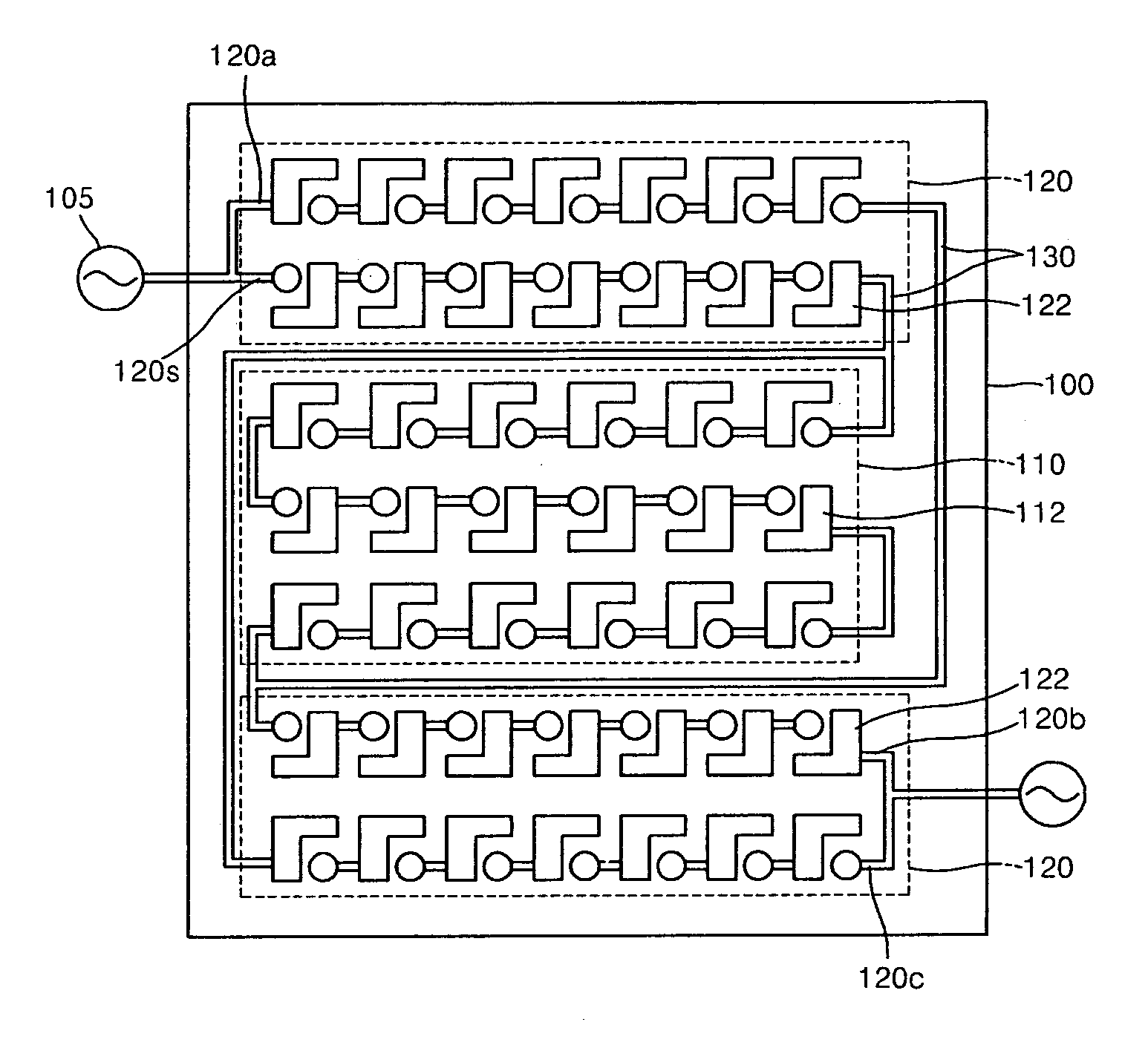 Light emitting device unit for AC voltage