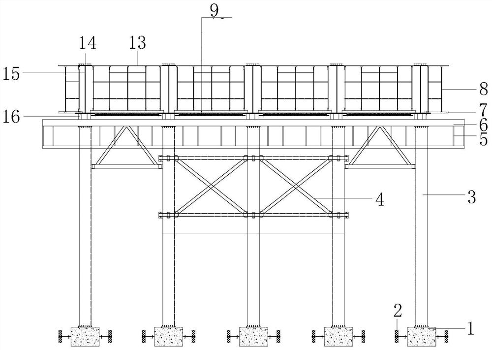 Construction method of structural steel cast-in-place slab reinforced concrete superposed beam