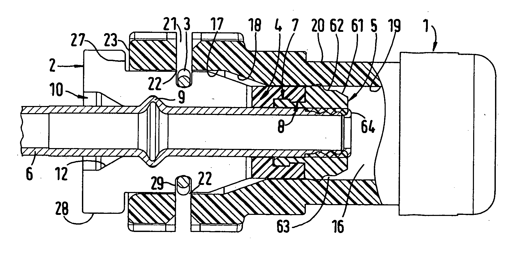 Sealing arrangement for a hydraulic plug-in connection