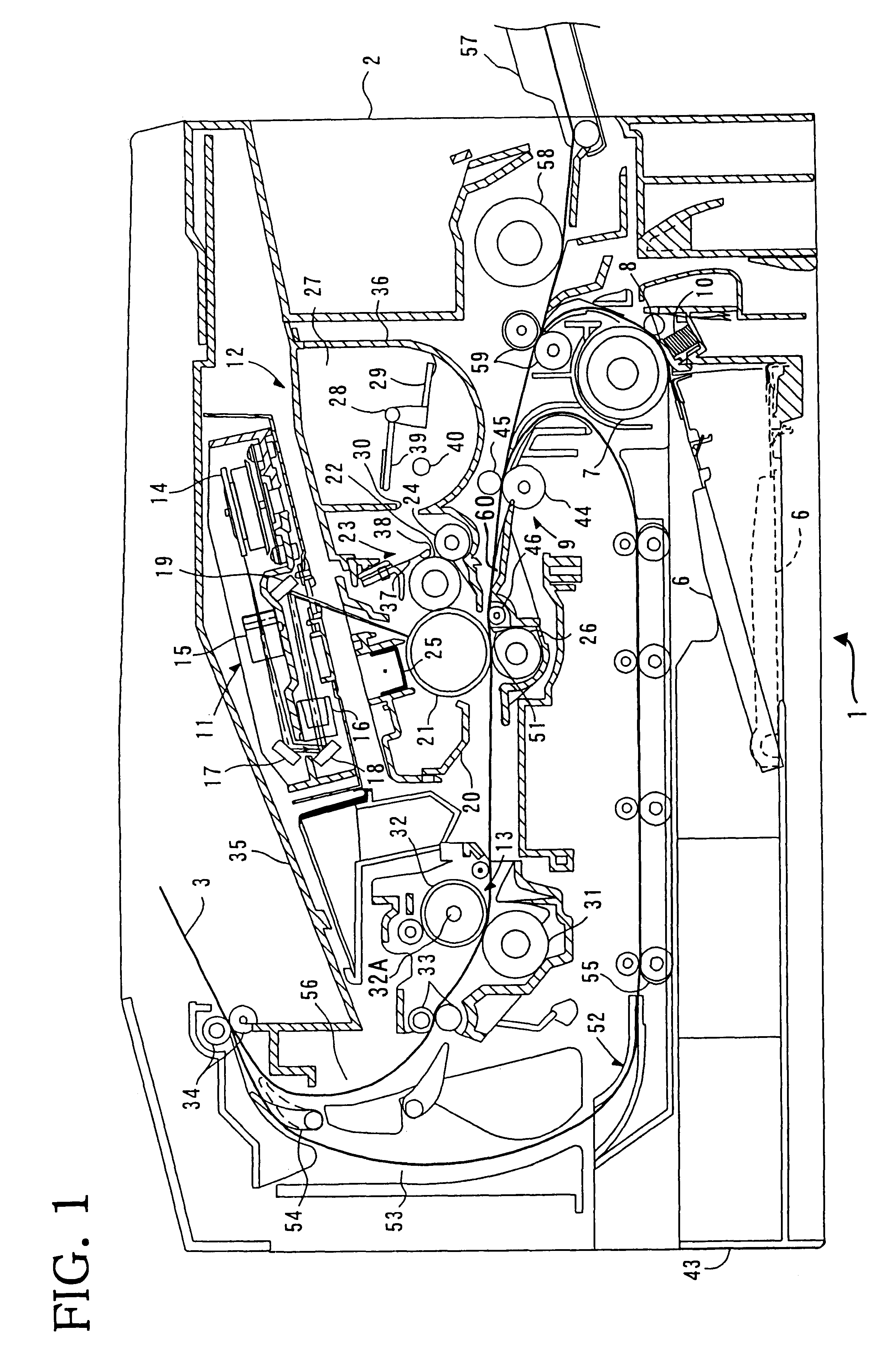 Recording medium feed path for an image forming apparatus