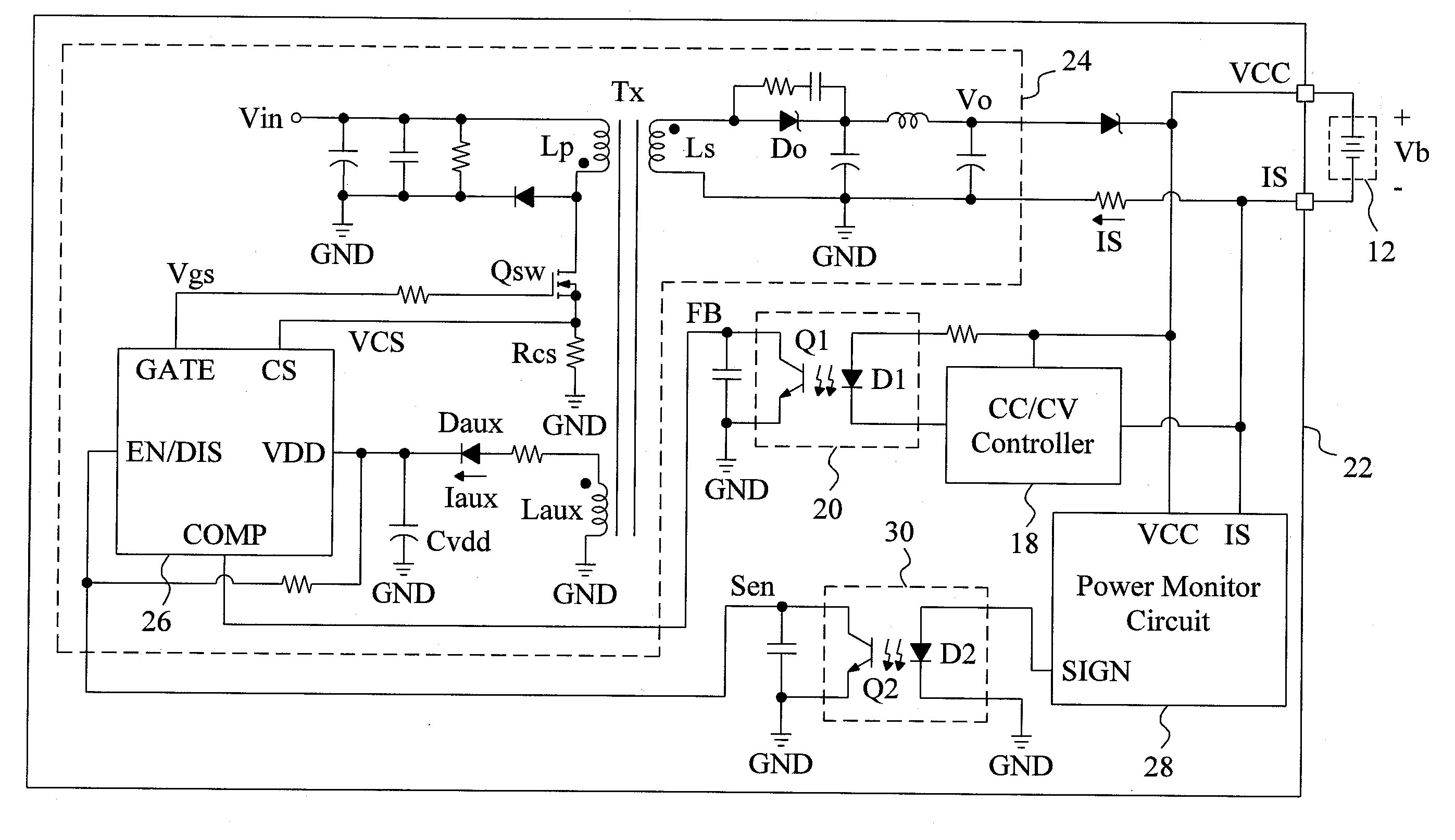 Apparatus and method for improving the standby efficiency of a charger, and ultra low standby power charger