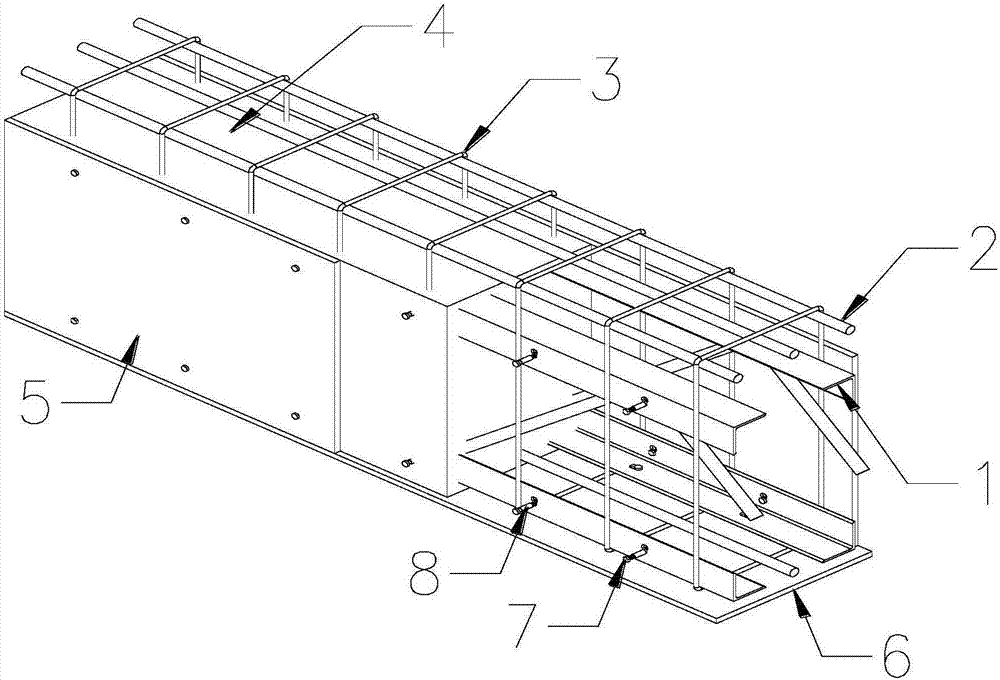 Floor surface structure assembled with internal keels and external formworks