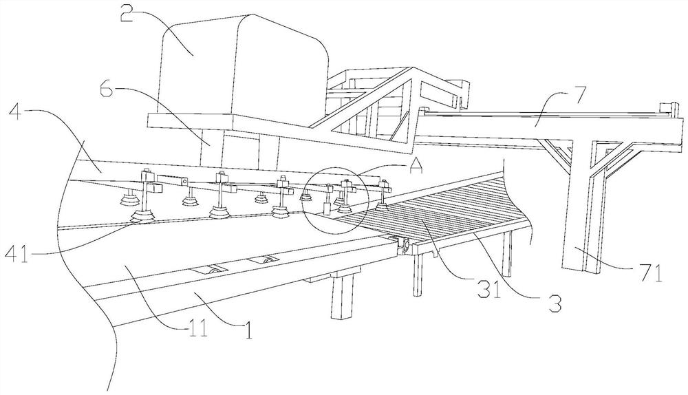 Feeding device for coating processing line