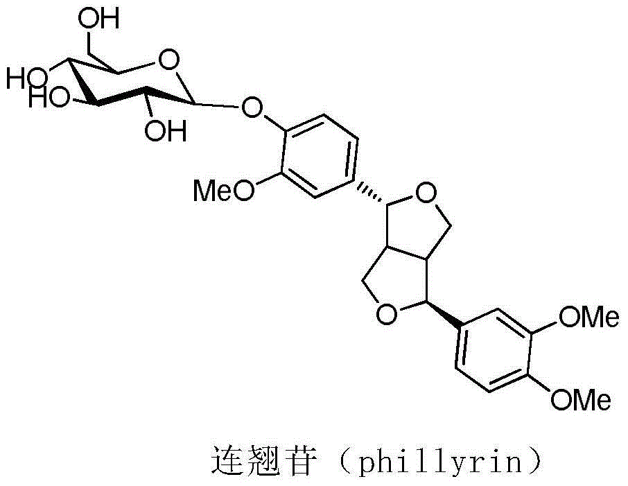 Chemical synthesis method of phillyrin