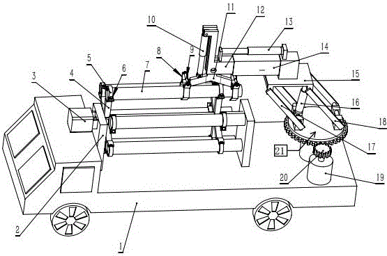 Telegraph pole installation work vehicle