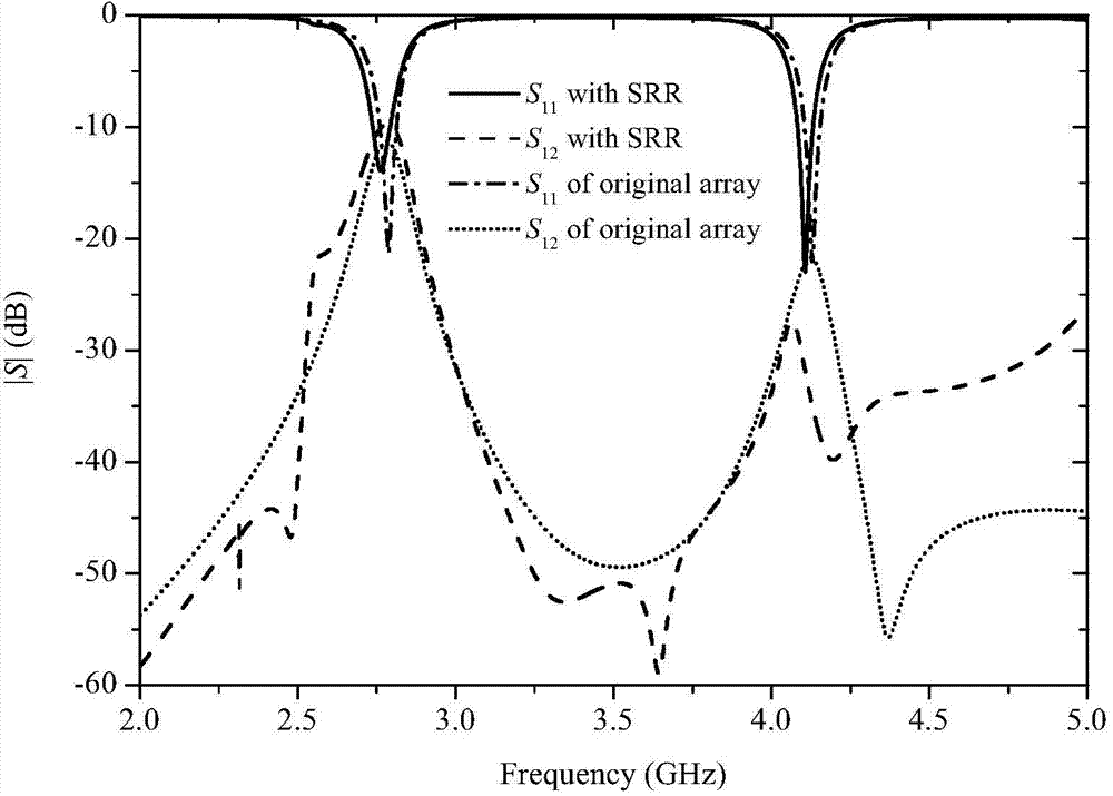 Double-frequency microstrip antenna array with high isolation