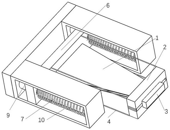 A self-frequency-modulating vibration energy harvesting device applied in a rotating environment