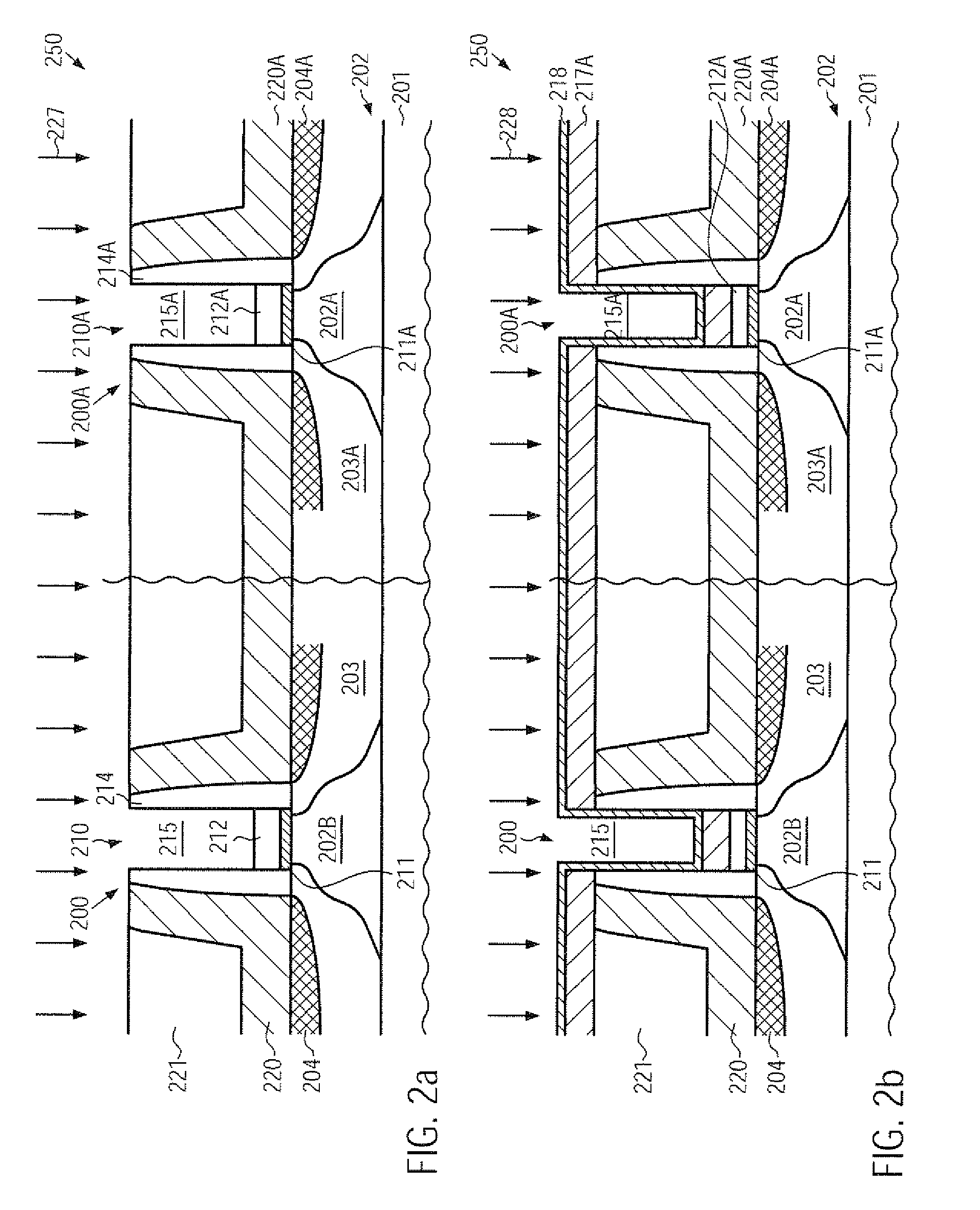 Work function adjustment in a high-k gate electrode structure after transistor fabrication by using lanthanum