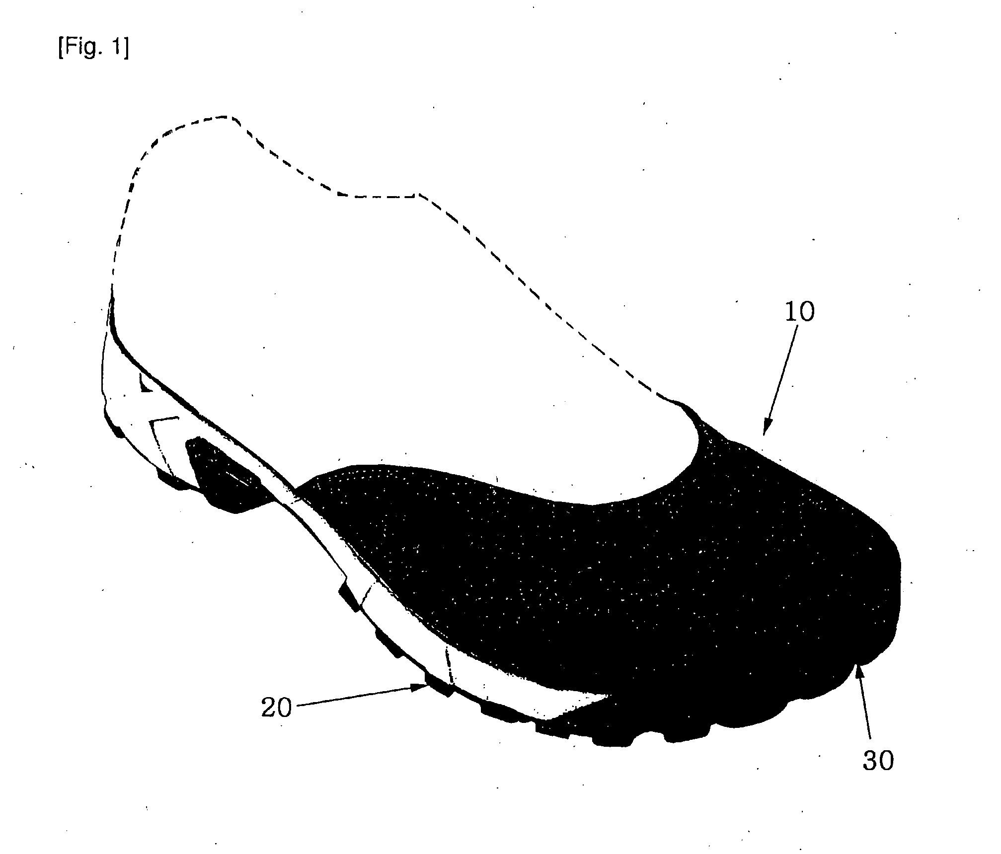 Toe cap for footwear, and outsole integrated with toe cap