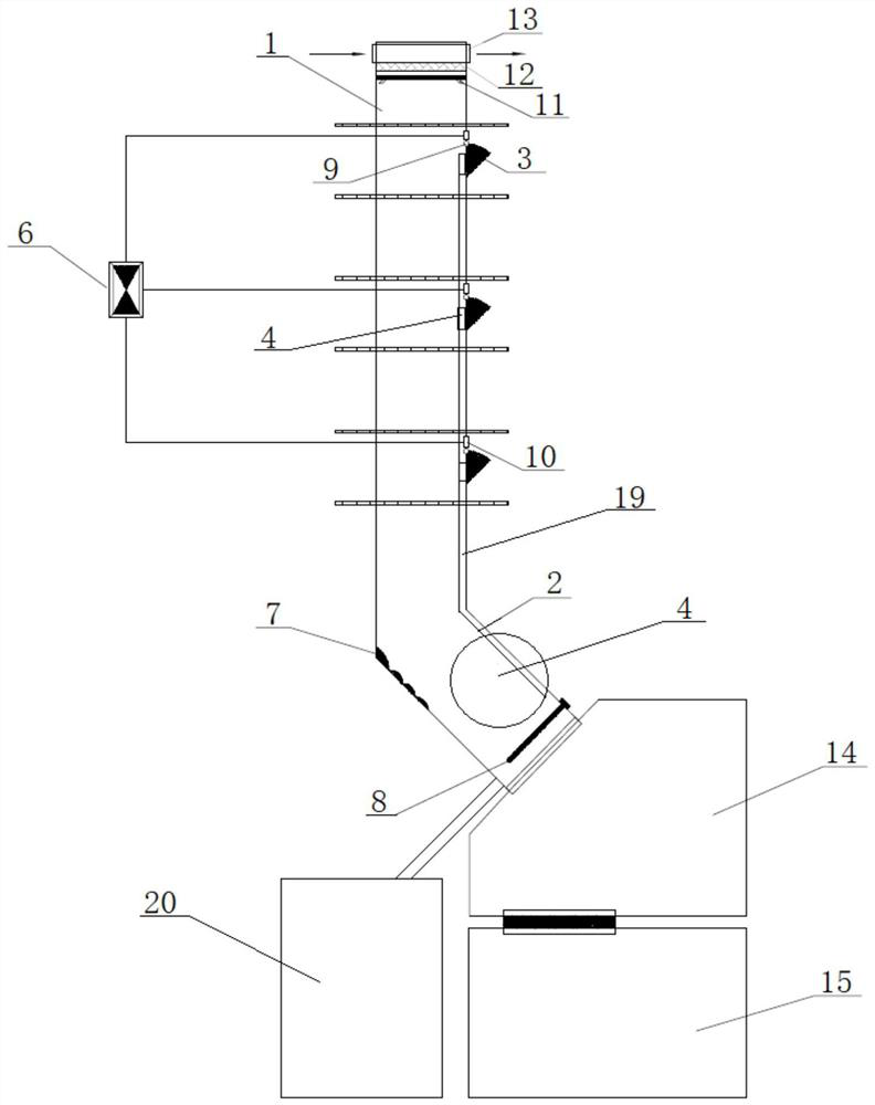 Vertical pipeline type kitchen garbage collection and treatment system