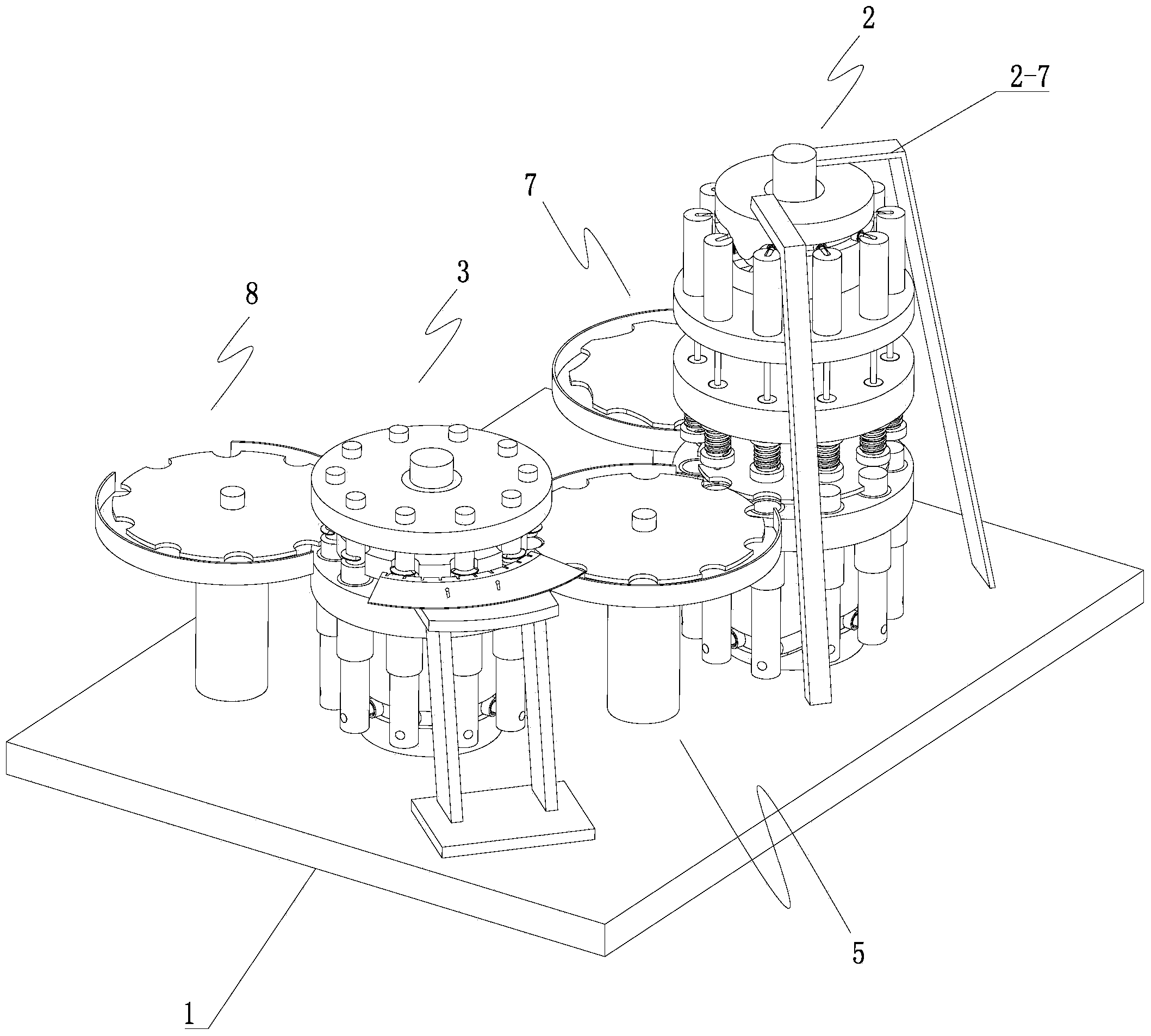 Edge-folding and ring-cutting machine for bottle caps