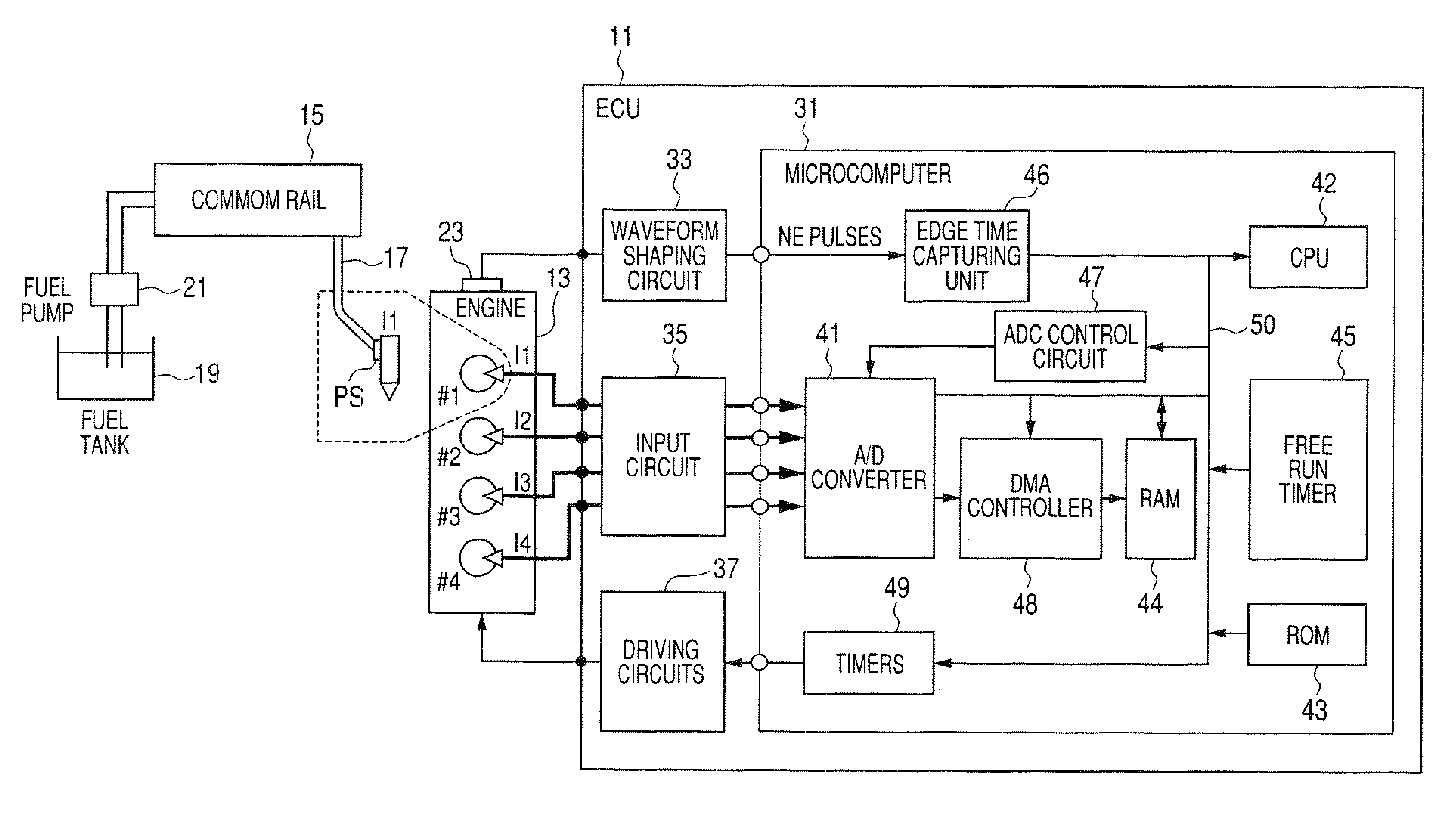 Device for controlling quantity of injected fuel