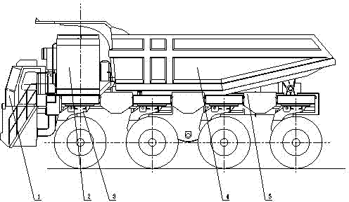 Mining multi-shaft dump truck