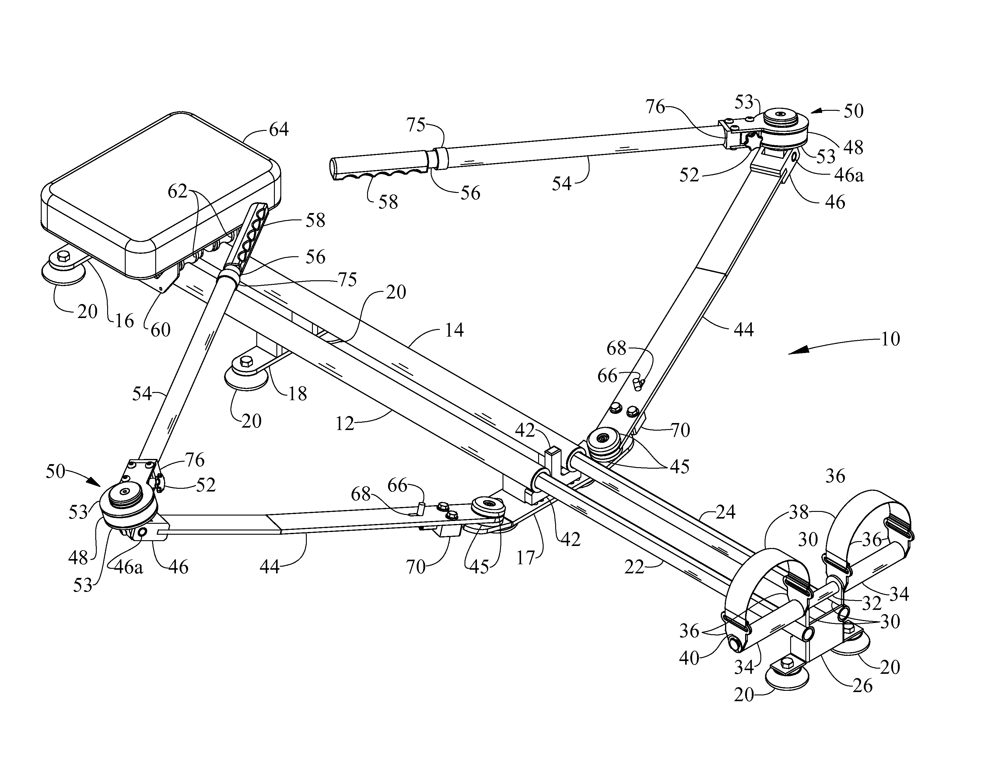 Portable rowing machine