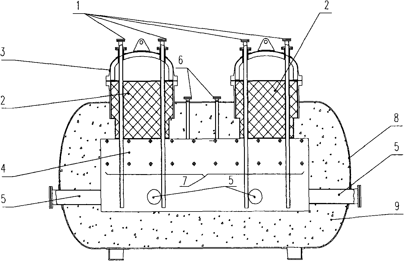 Gasification furnace for the gasification pilot plant test of underground coal and process thereof