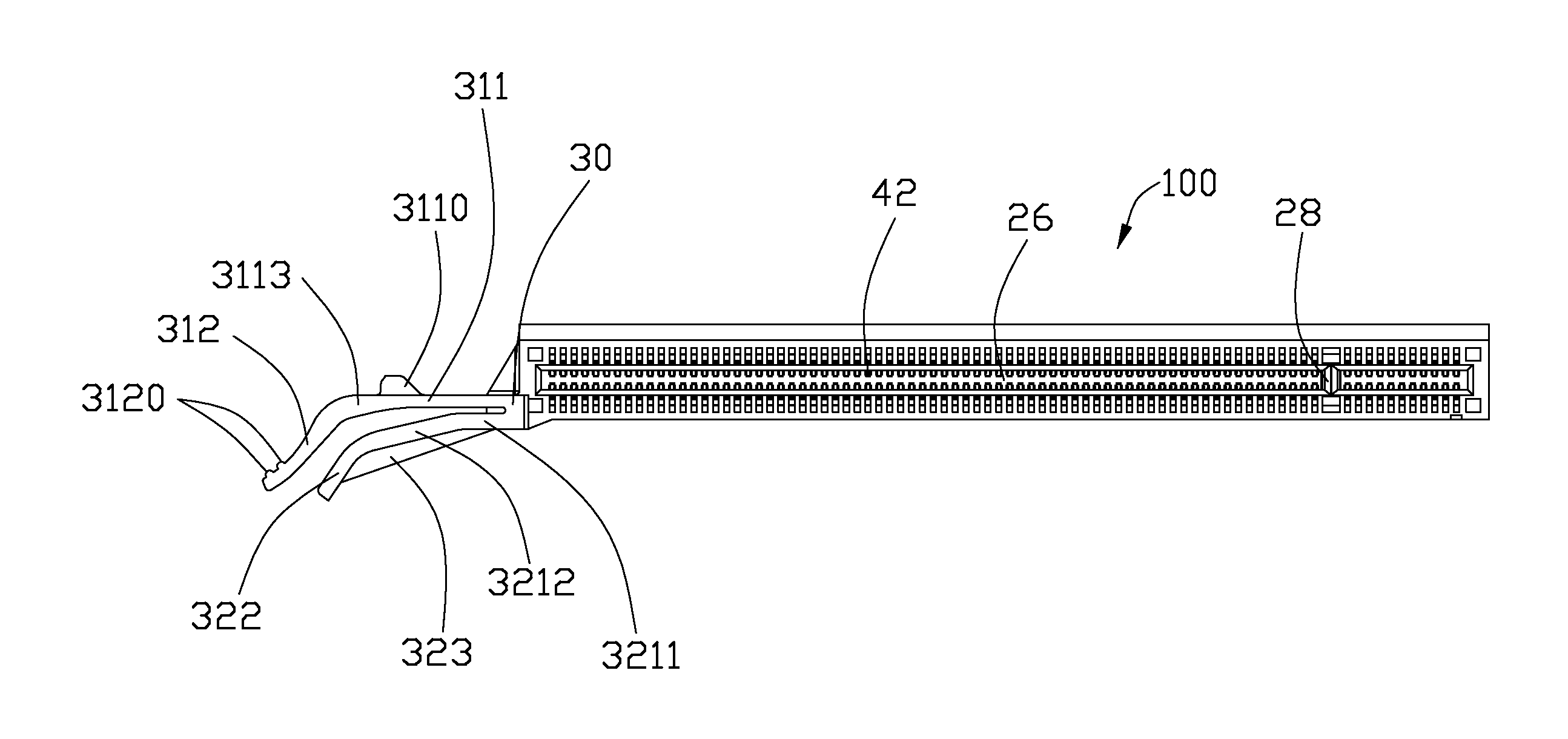 Card edge connector with improved retainer