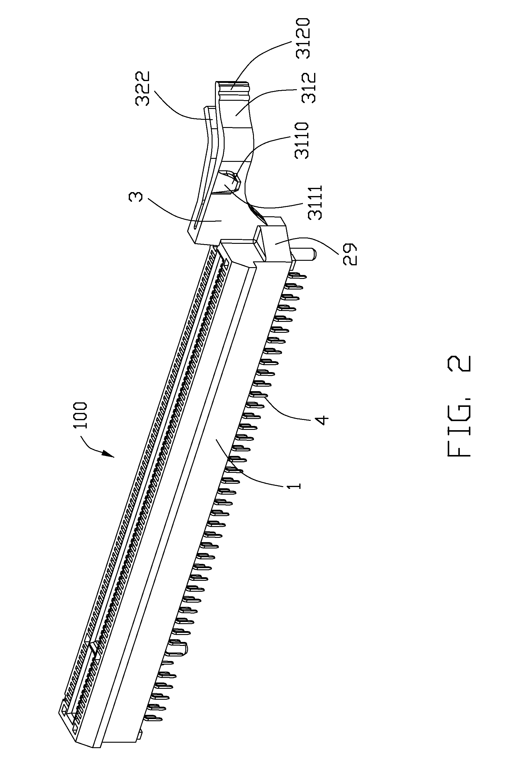 Card edge connector with improved retainer