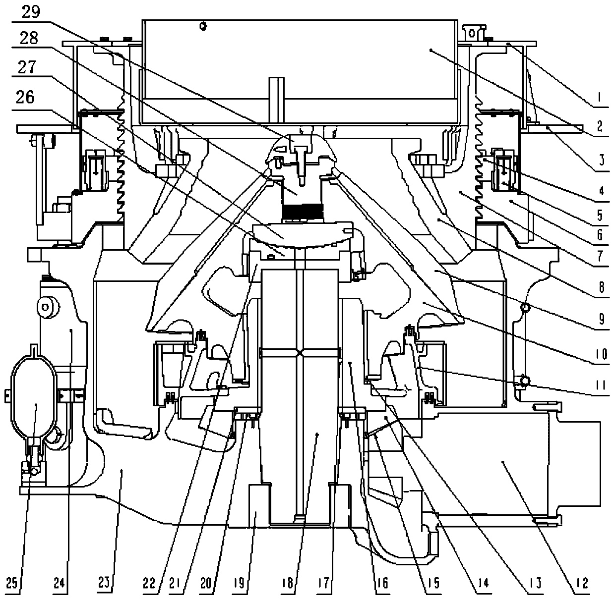 Automatic control system and method of hydraulic multi-cylinder cone crusher