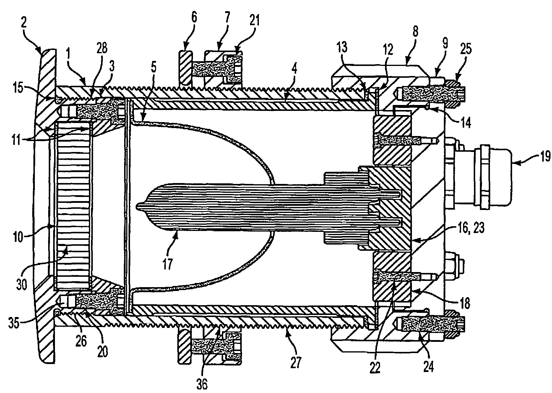 Two piece view port and light housing with integrated ballast and high intensity discharge lamp