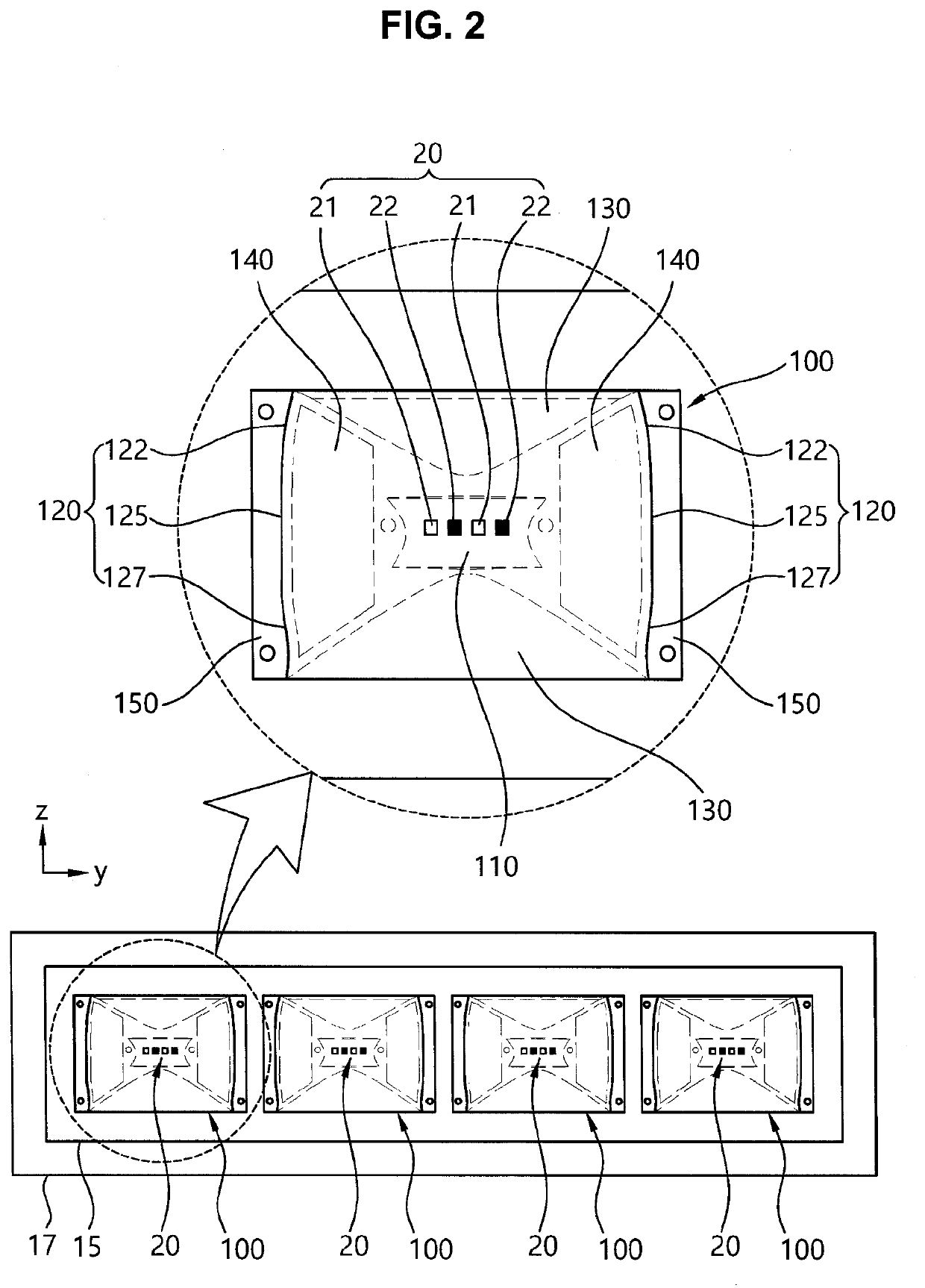 LED lighting module for low streetlight and LED lens