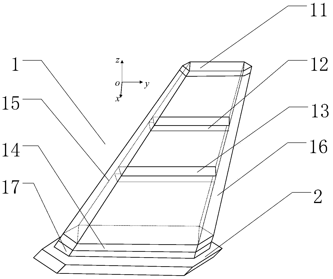 Onboard all-directional communication antenna with low radar cross section