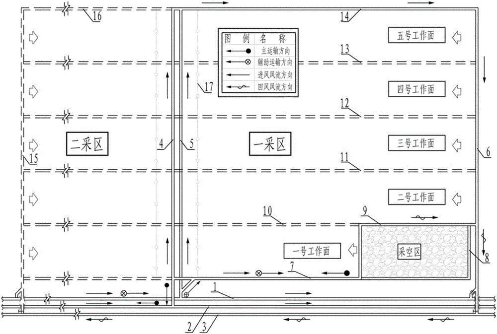 Underground coal mining area type non-excavation-roadway and non-chain-pillar coal mining method