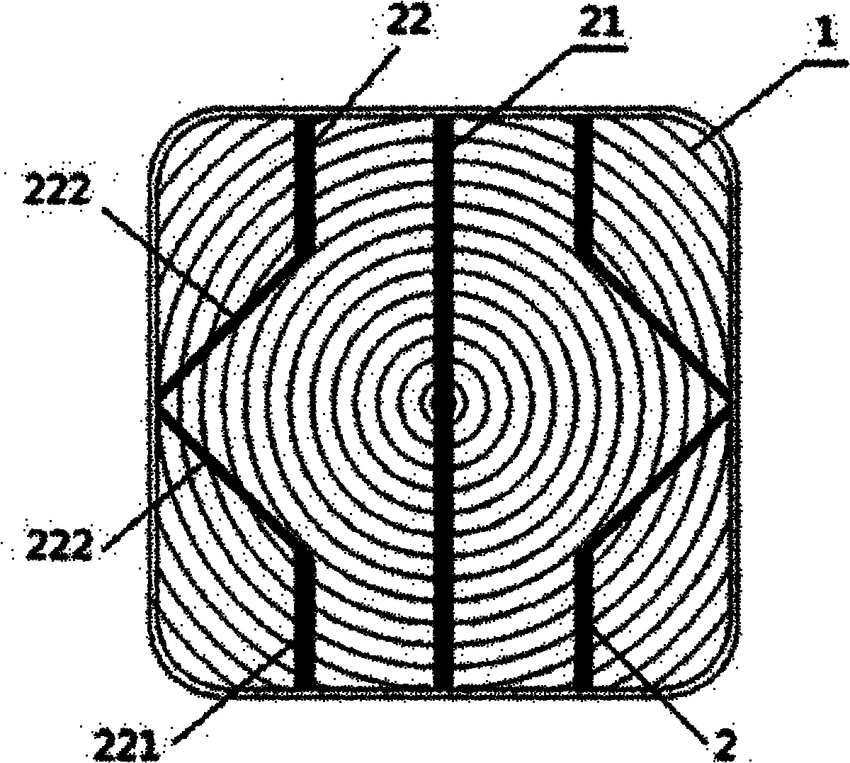 Positive electrode of silicon solar cell designed according to topology principle