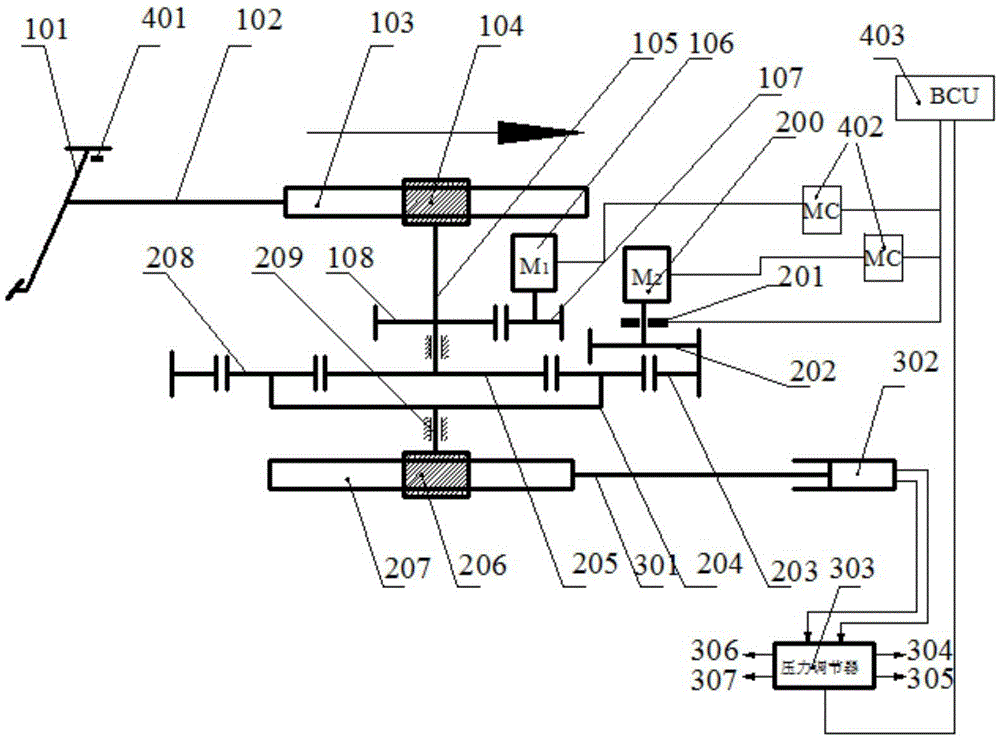 A Control Method of Electrohydraulic Braking System Based on Two Degrees of Freedom Differential Gear Train