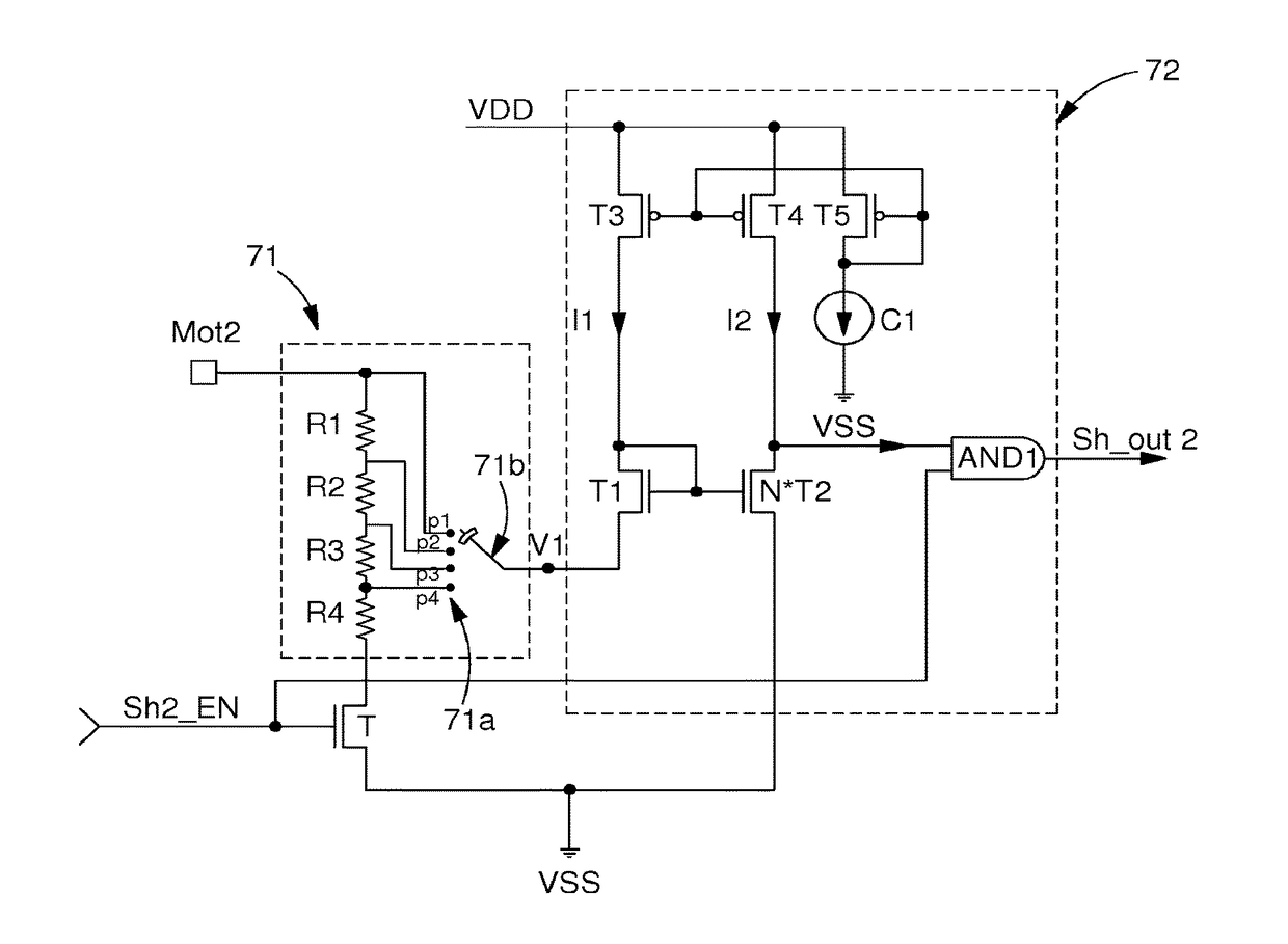 Shock detector circuit