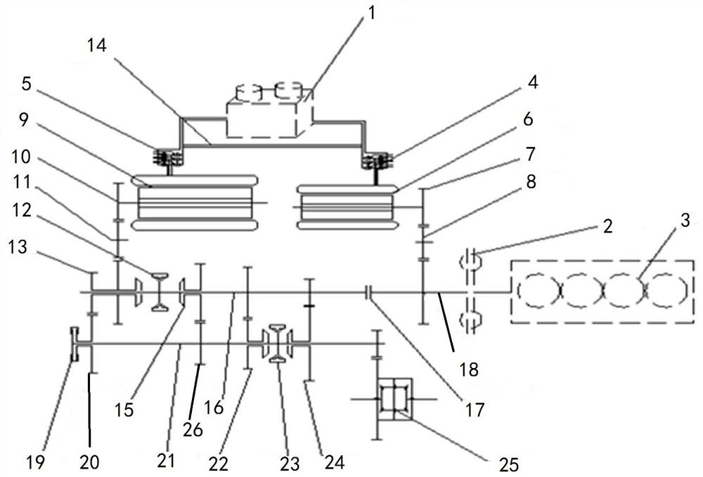 A series-parallel hybrid transmission