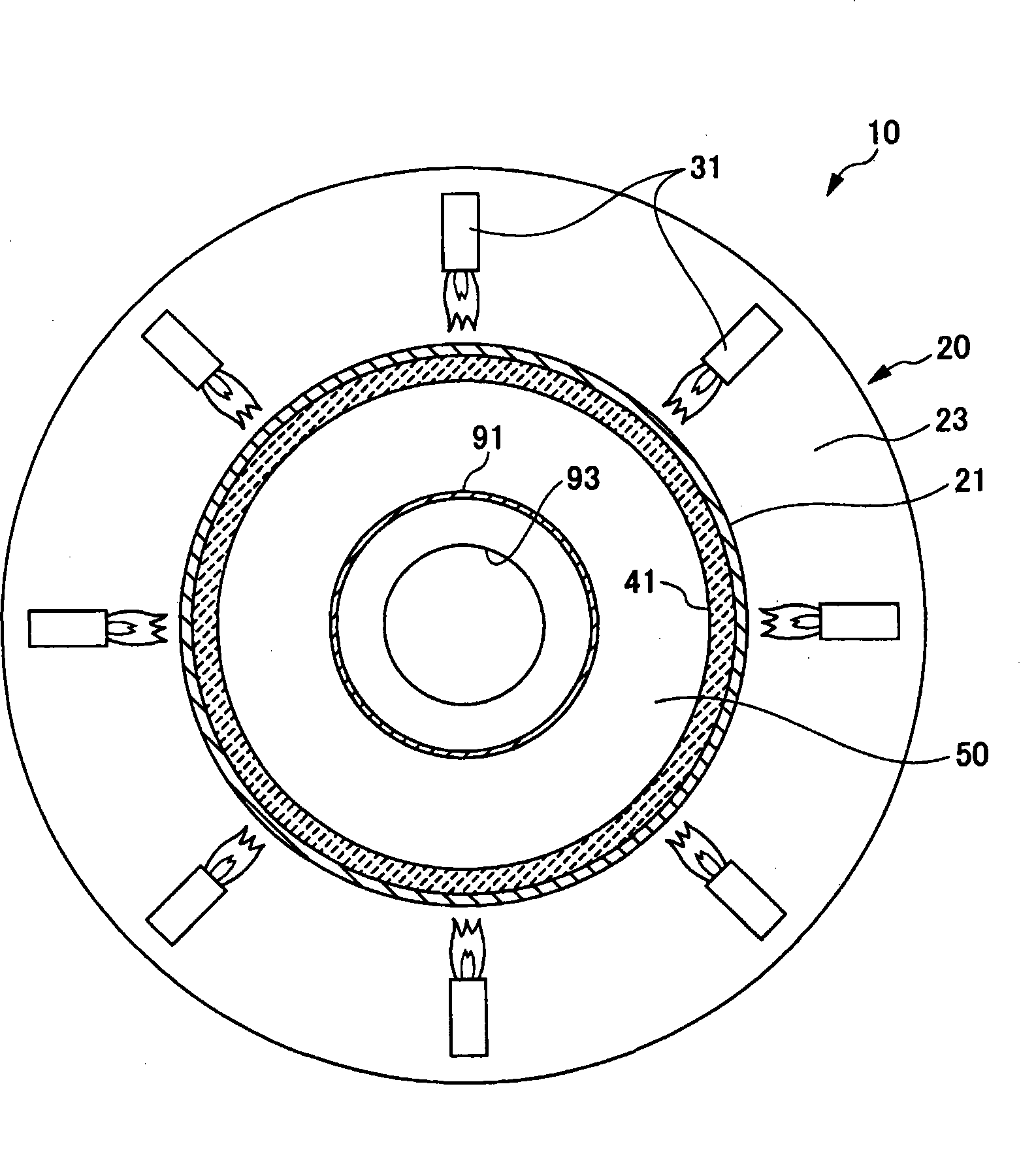 Heating apparatus and glass manufacturing method