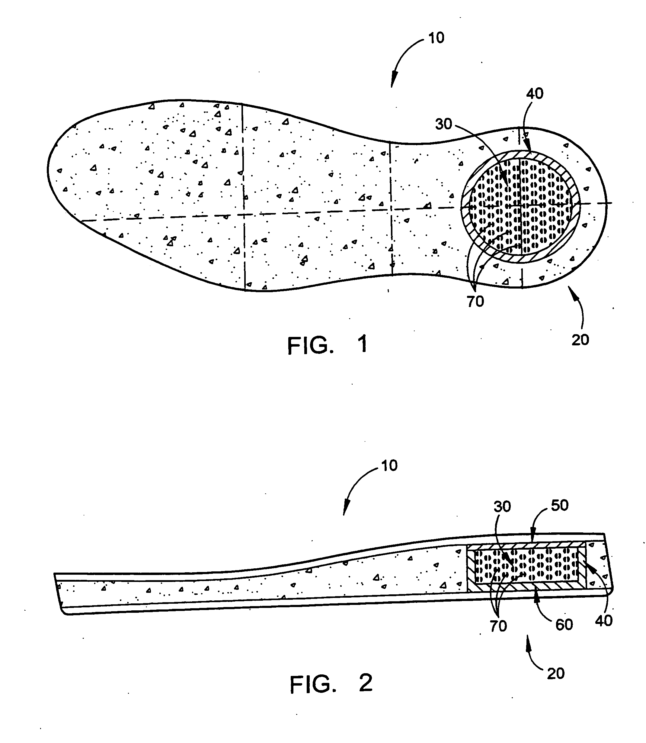 Reversed kinetic system for shoe sole