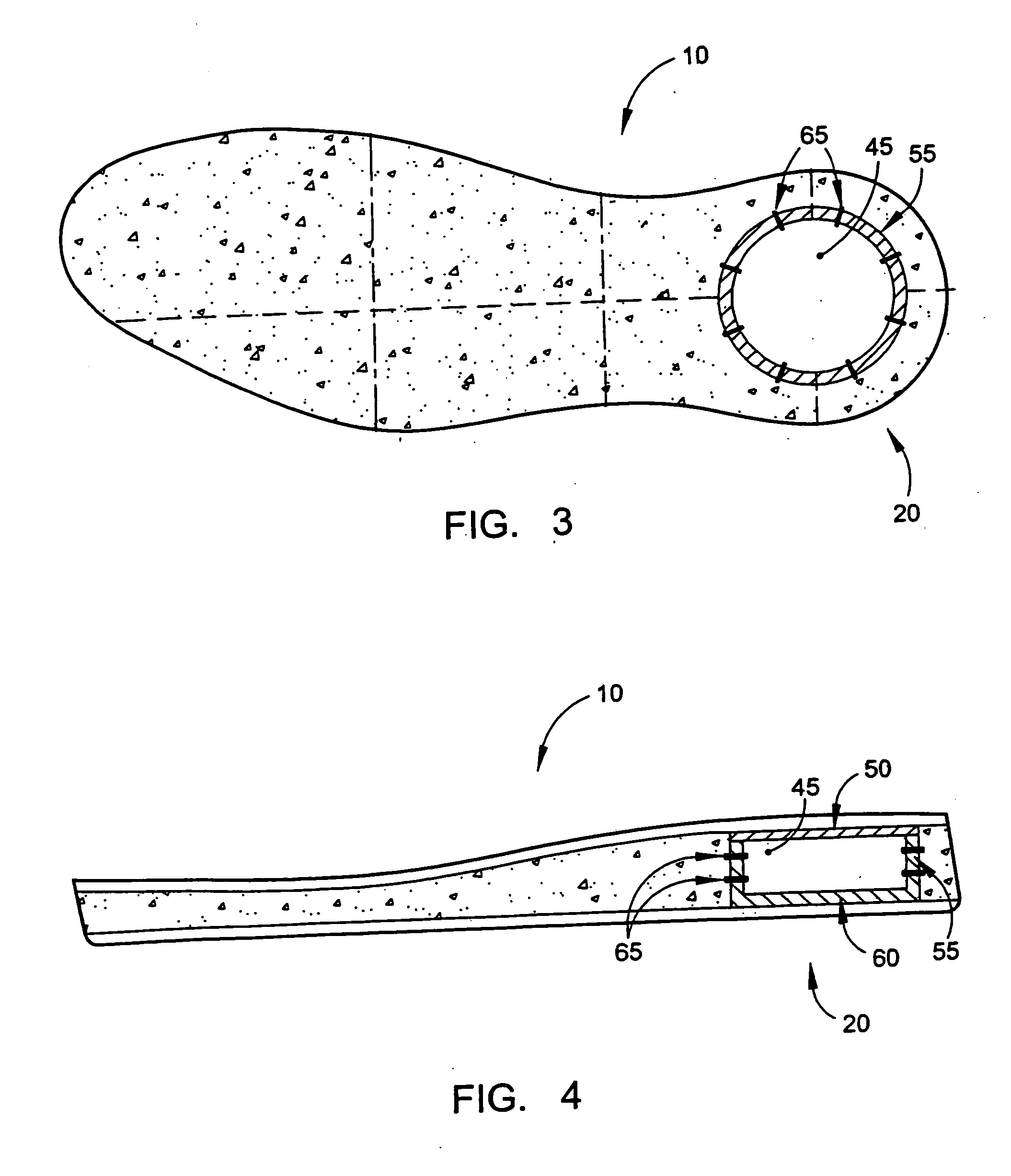 Reversed kinetic system for shoe sole