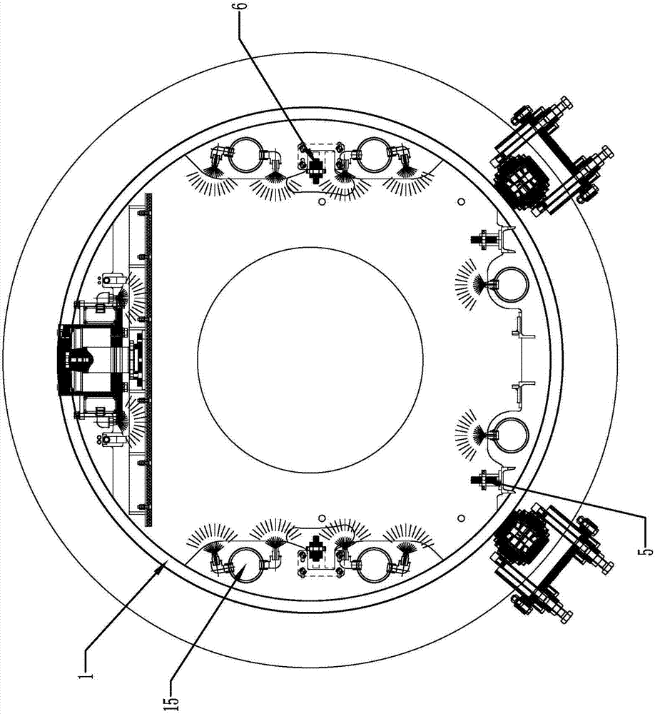 Rotary spraying tank body