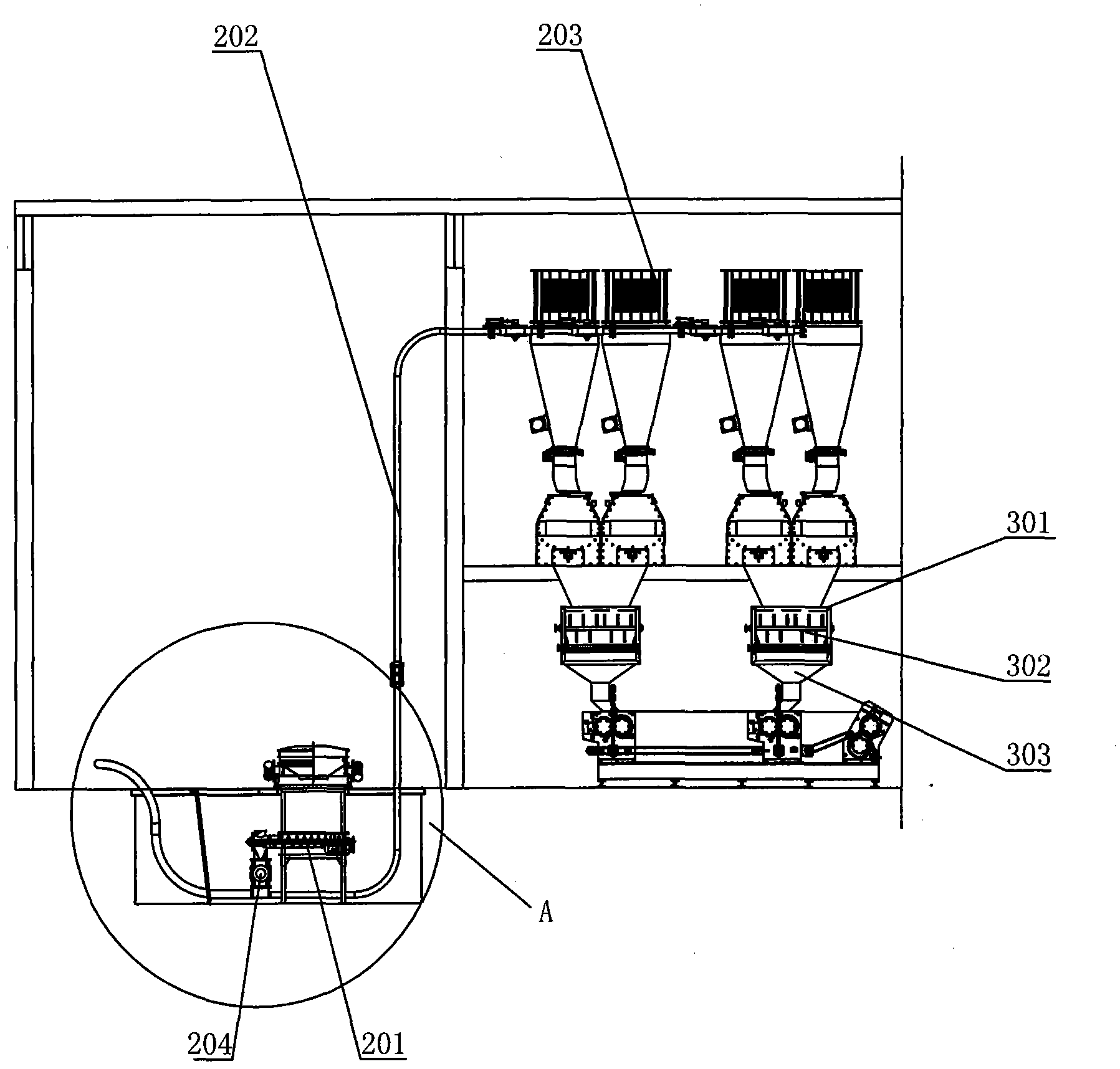 Production line and process of fried straight noodles