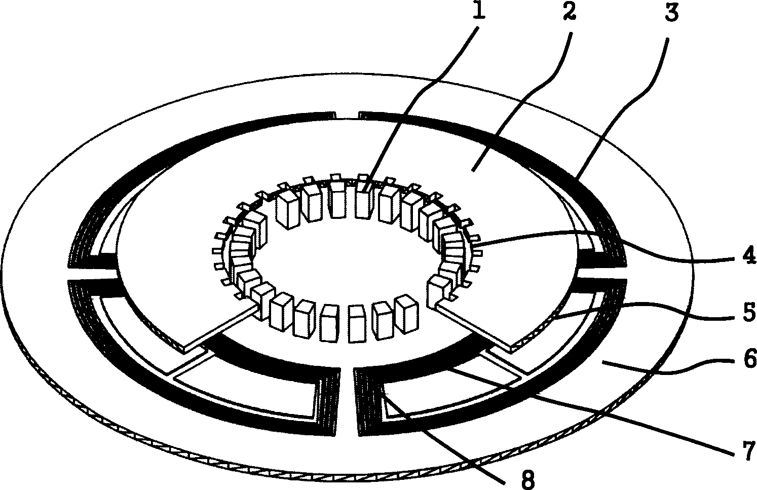 Electromagnetic levitation static driven micro-rotation gyro