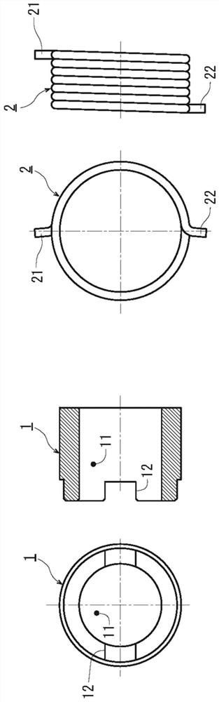 Spring clutch with coil spring with hook