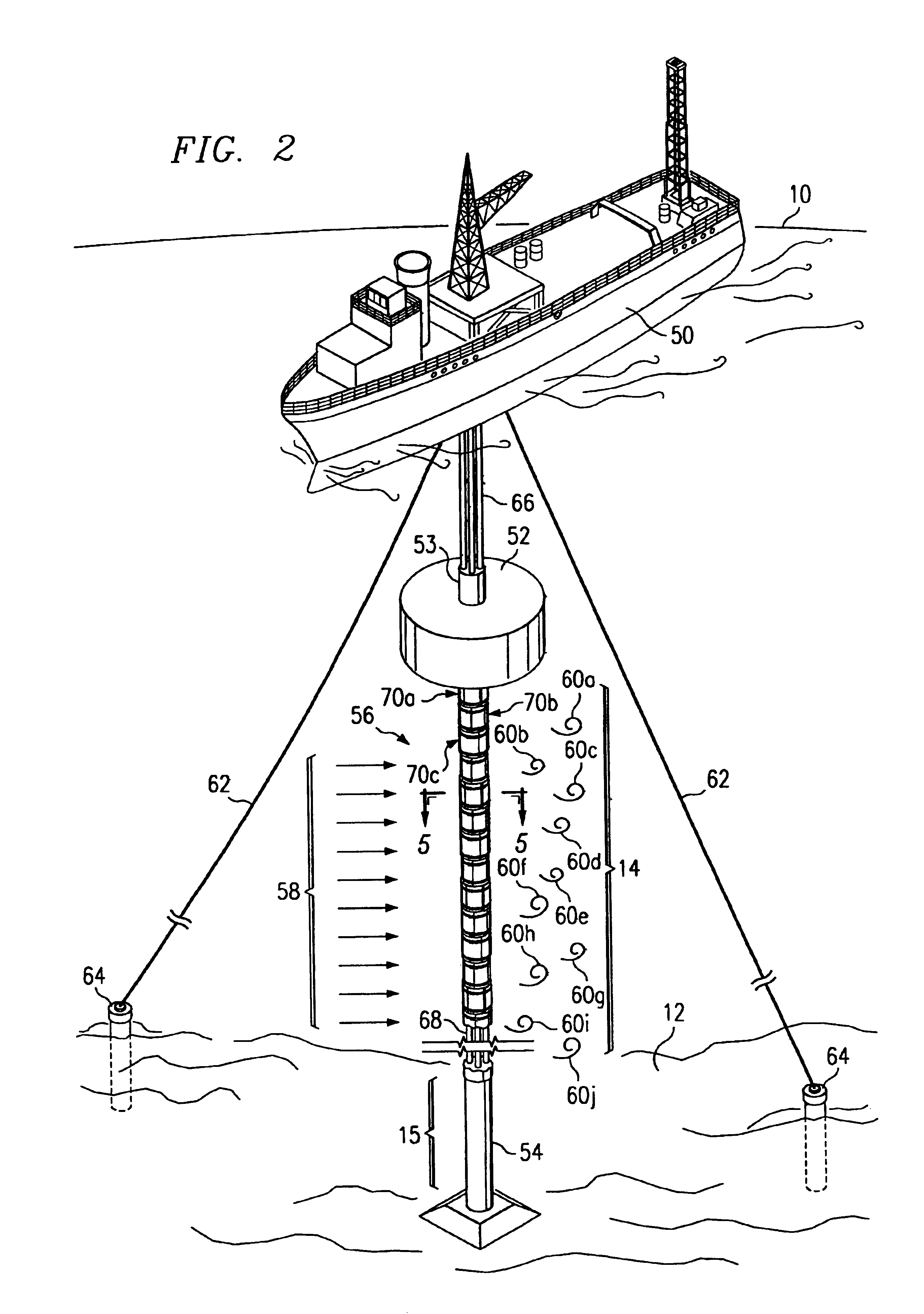 Vortex-induced vibration reduction device for fluid immersed cylinders