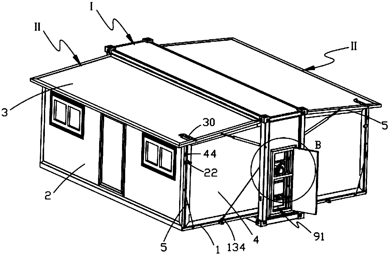 A method for unfolding and folding a container-type foldable composite house