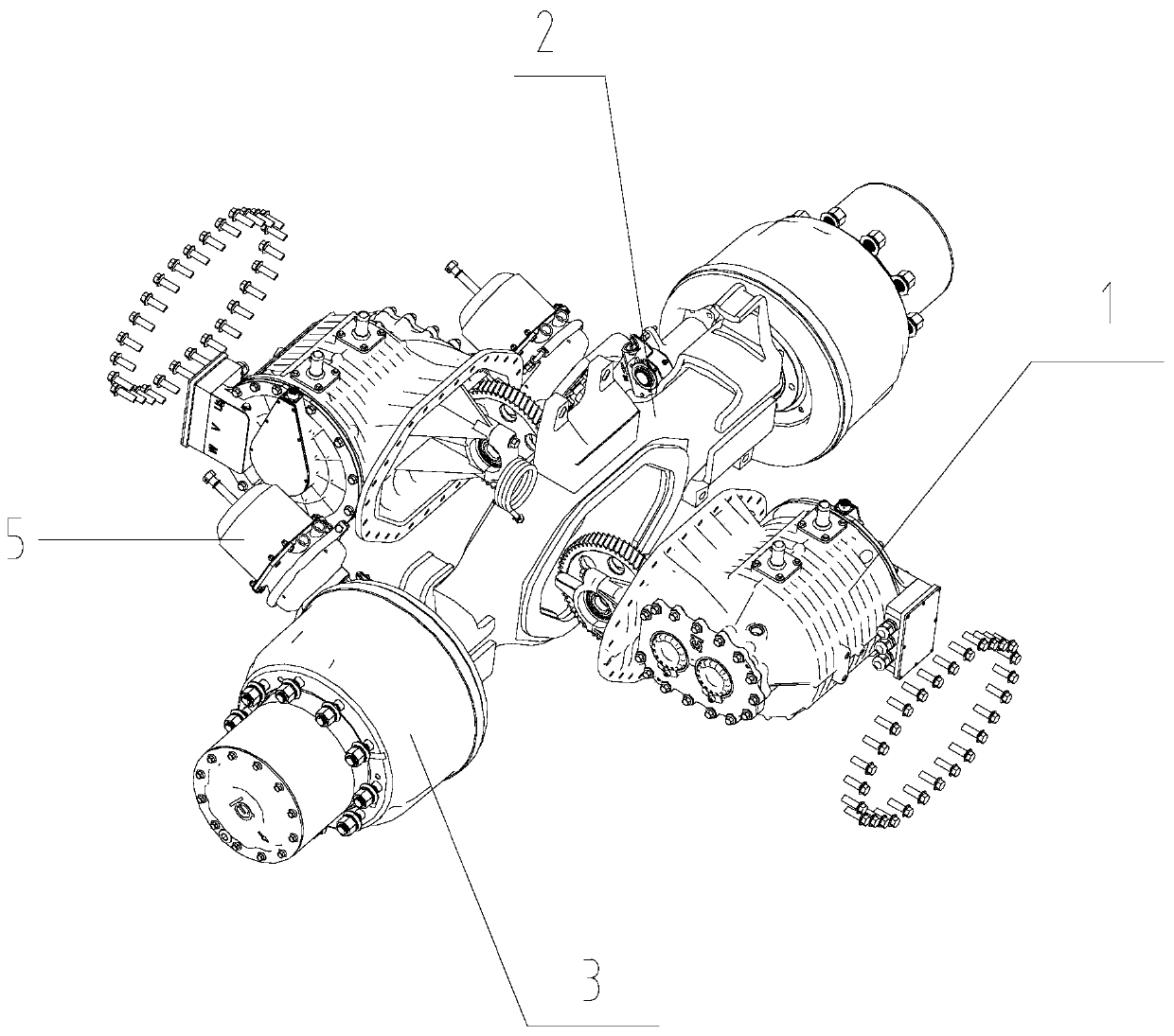 Integrated double-motor distributed drive electric drive axle