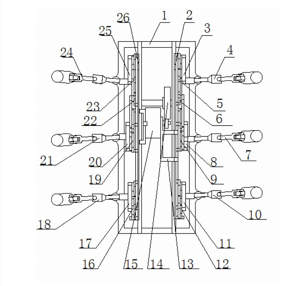 Robot body modularization linkage device for single-drive multi-legged robot