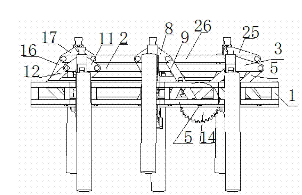 Robot body modularization linkage device for single-drive multi-legged robot